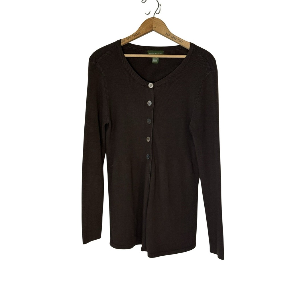 Mountain Lake Cardigan Women Large Brown Button Down Cardigan Sweater